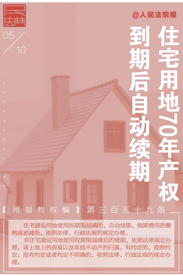 速看！住宅用地70年产权到期后自动续期