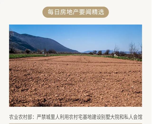 农业农村部：严禁城里人利用农村宅基地建设别墅大院和私人会馆