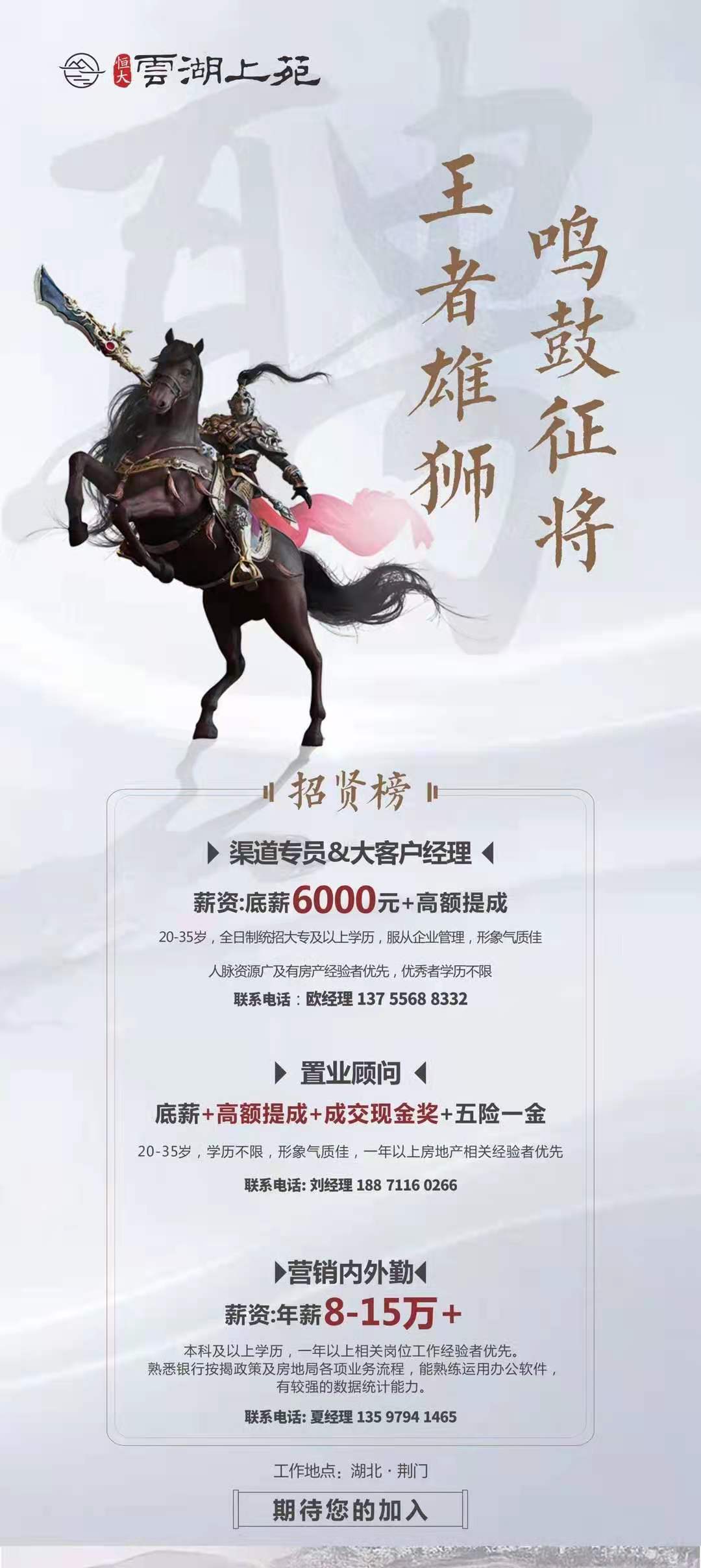 恒大云湖上苑招聘销售精英